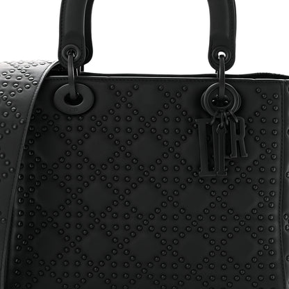 Christian Dior UItra Matte Calfskin Cannage Studded Medium Supple Lady Dior Black 8 of 10