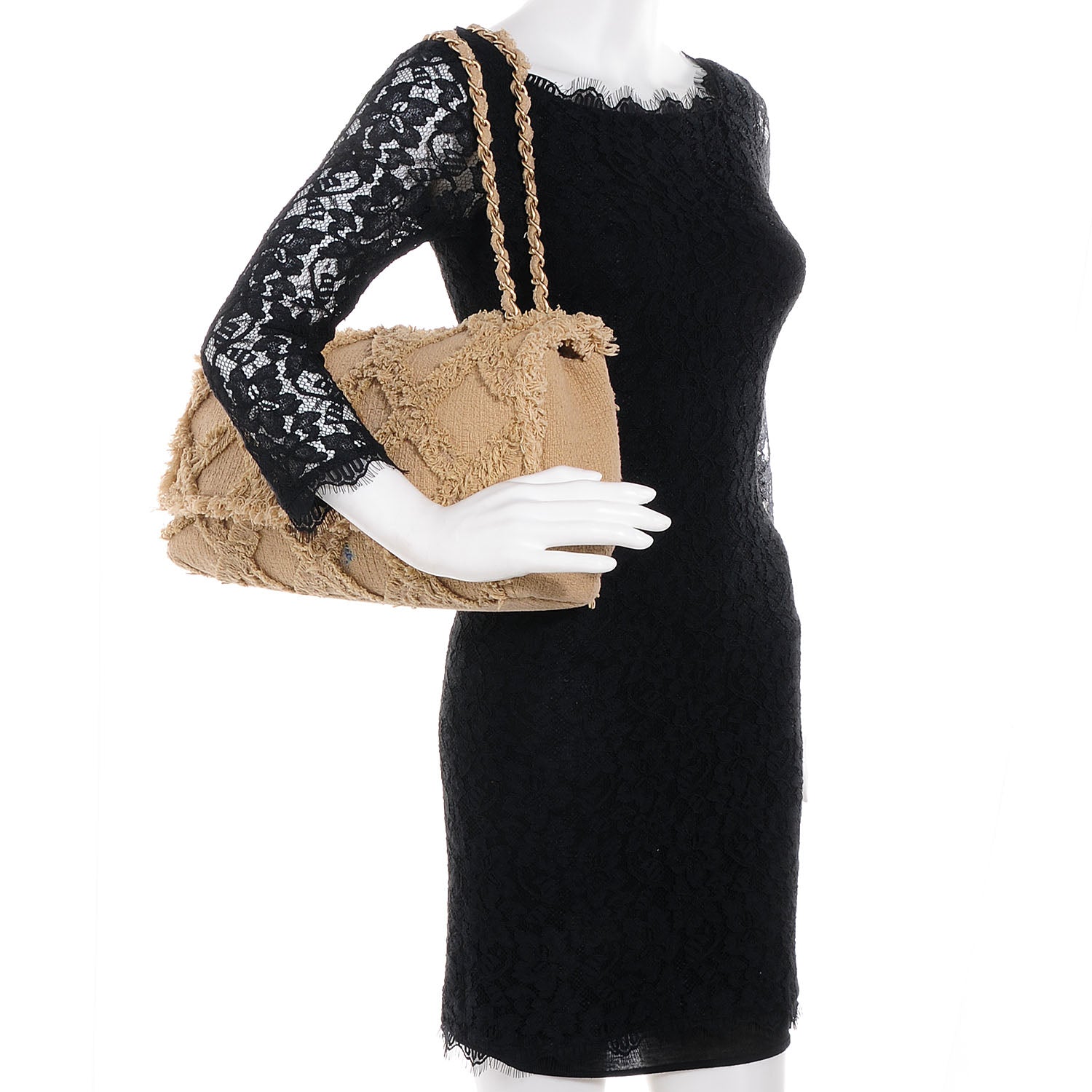 Chanel Tweed Nature Flap Dark Beige 2 of 8
