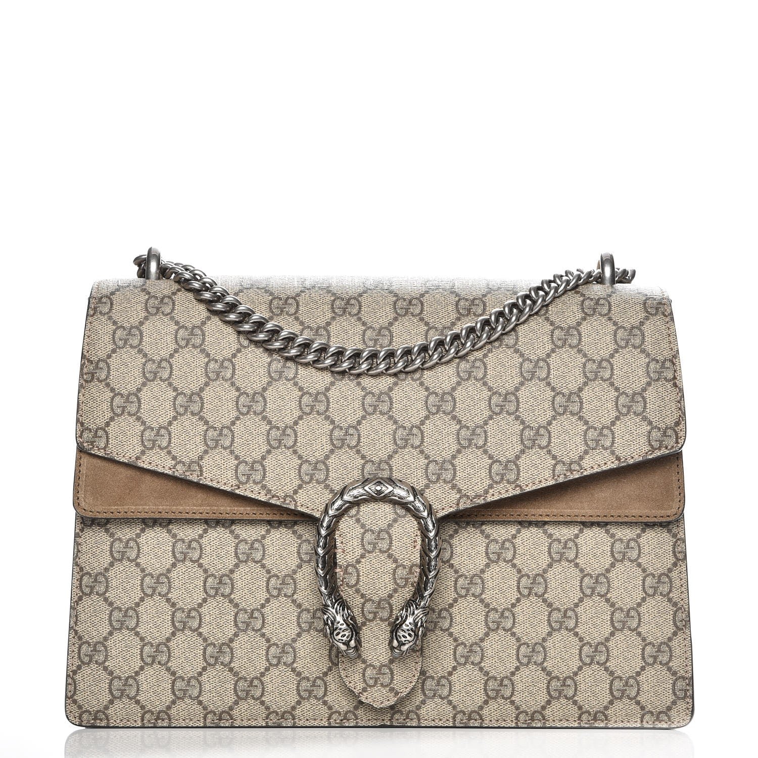 Gucci GG Supreme Monogram Medium Dionysus Shoulder Bag Taupe 1 of 9