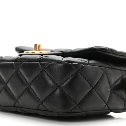 Chanel Lambskin Enamel Quilted Mini Coco Hearts Square Flap Black 10 of 10