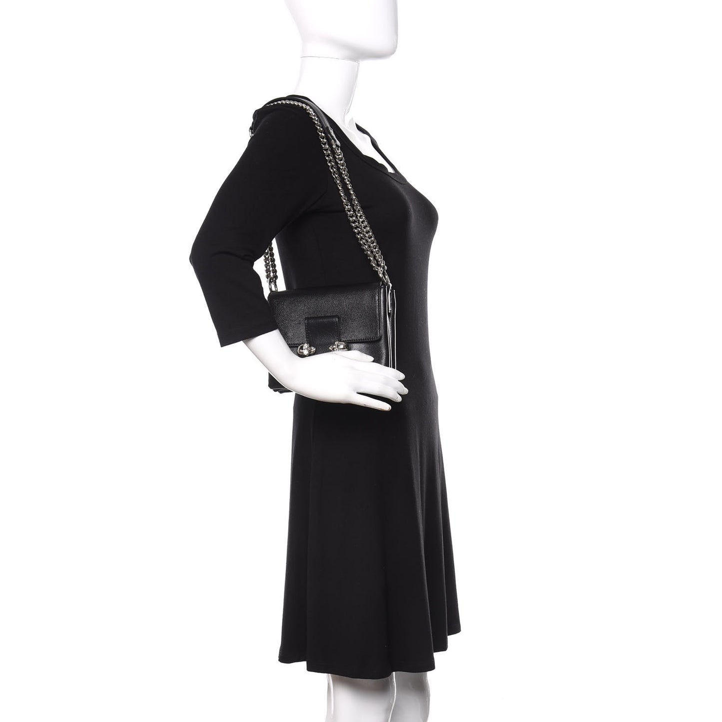 Goatskin Twin Skull Crossbody Black