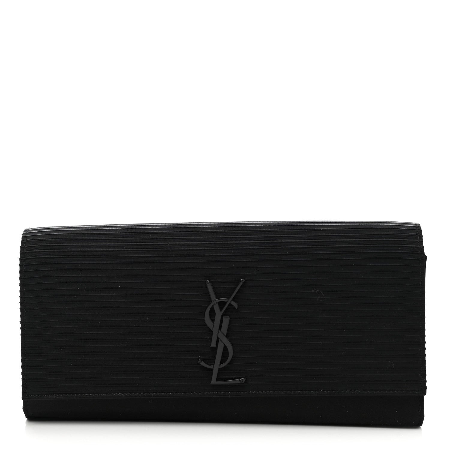 Saint Laurent Satin Monogram Cassandre Clutch Black 1 of 8