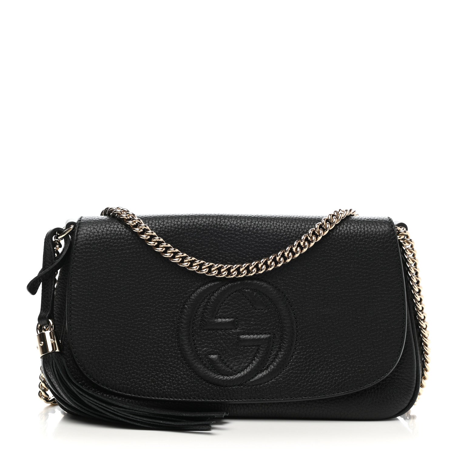 Gucci Pebbled Calfskin Medium Soho Flap Crossbody Black 1 of 12