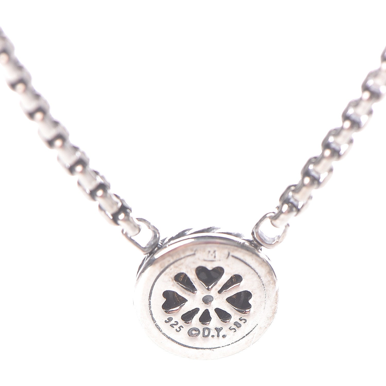 David Yurman Sterling Silver 14K Yellow Gold Black Onyx 12mm Cookie Pendant Necklace 5 of 5