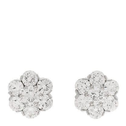 Van Cleef & Arpels 18K White Gold Diamond Large Fleurette Earrings 1 of 4