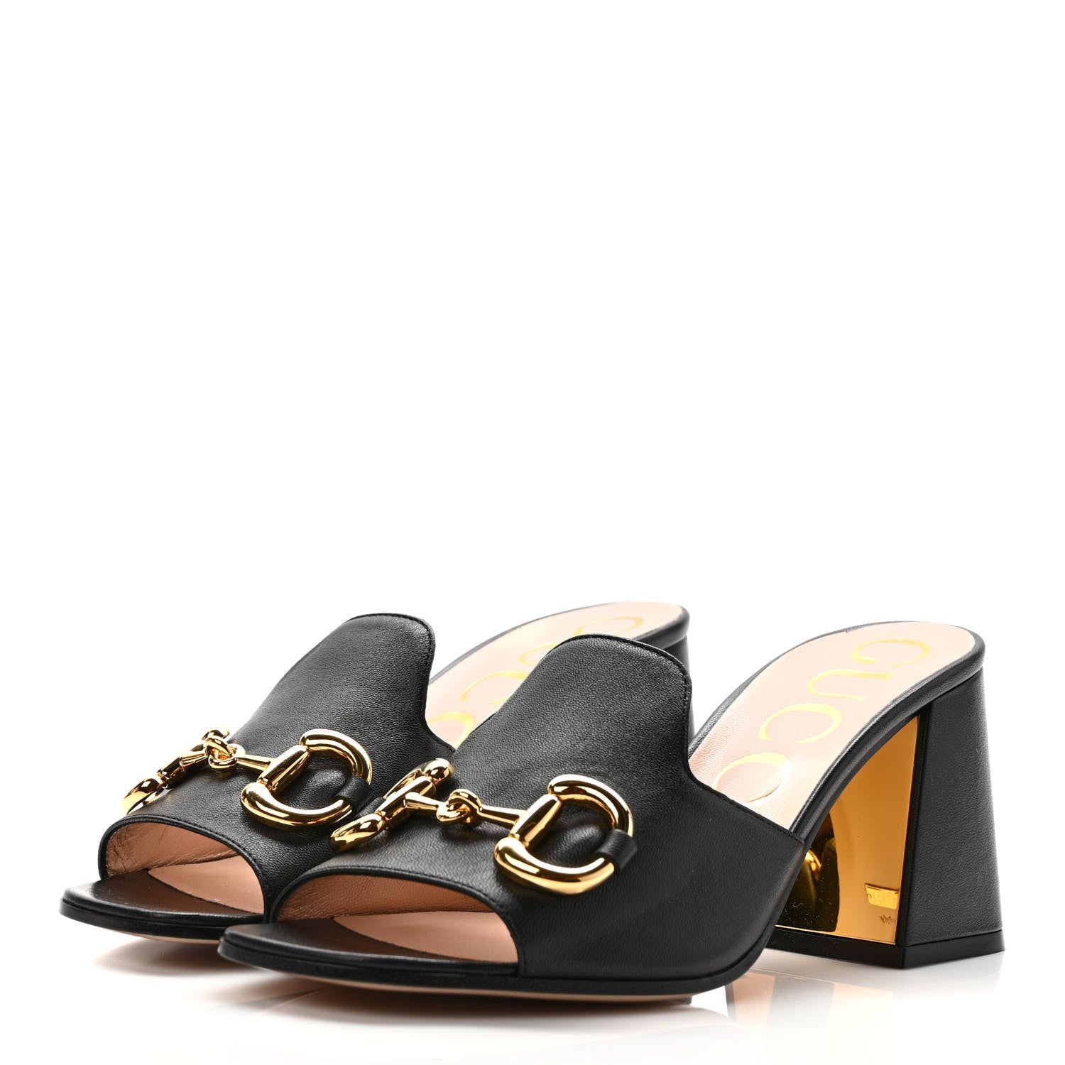Gucci Nappa Horsebit 75mm Slide Sandals 37 Black 3 of 7