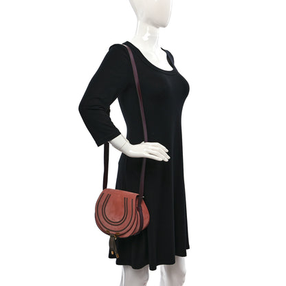 Chloe Suede Calfskin Mini Marcie Round Crossbody Bag Canyon Rose 2 of 10