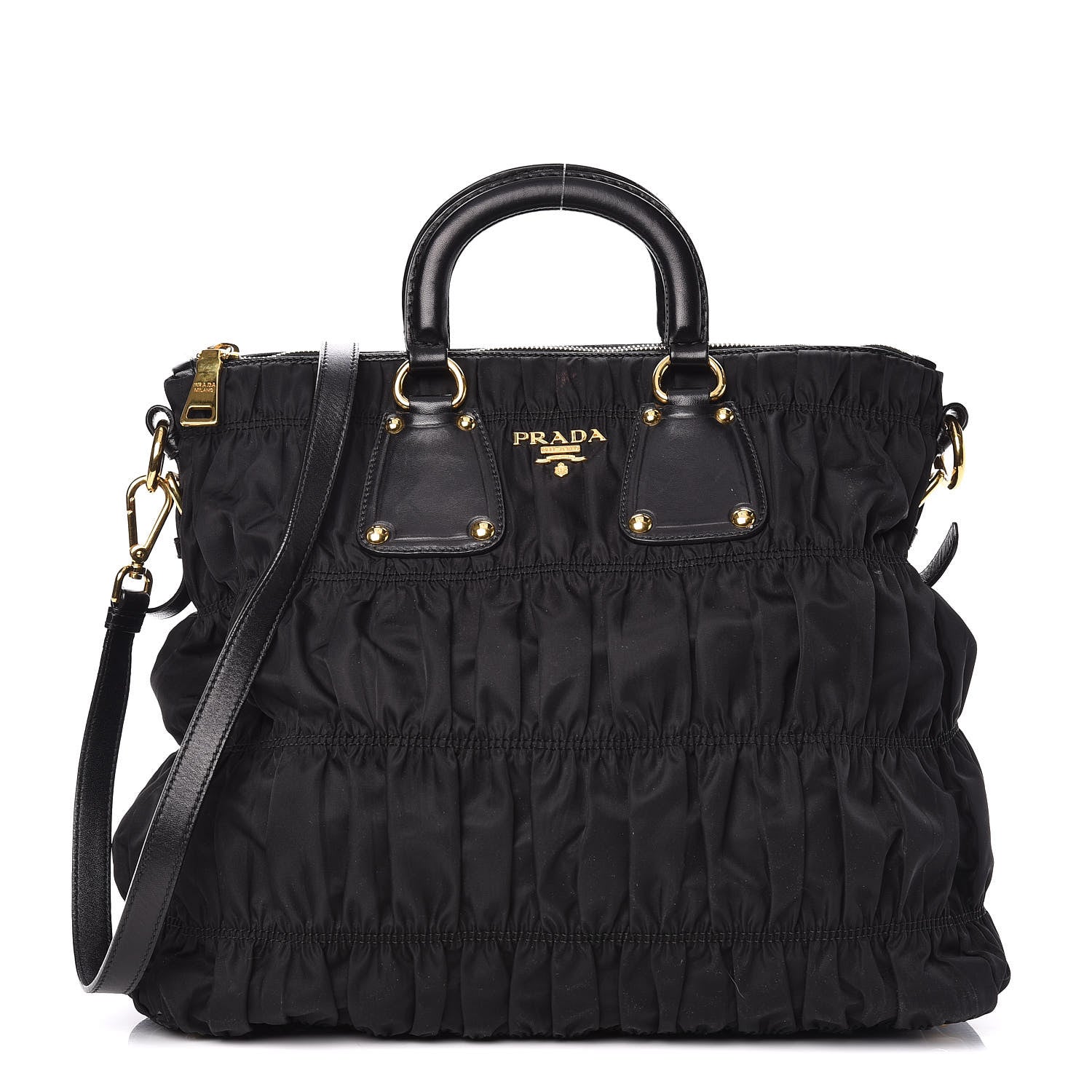 Prada Tessuto Nylon Gaufre Tote Black 1 of 15