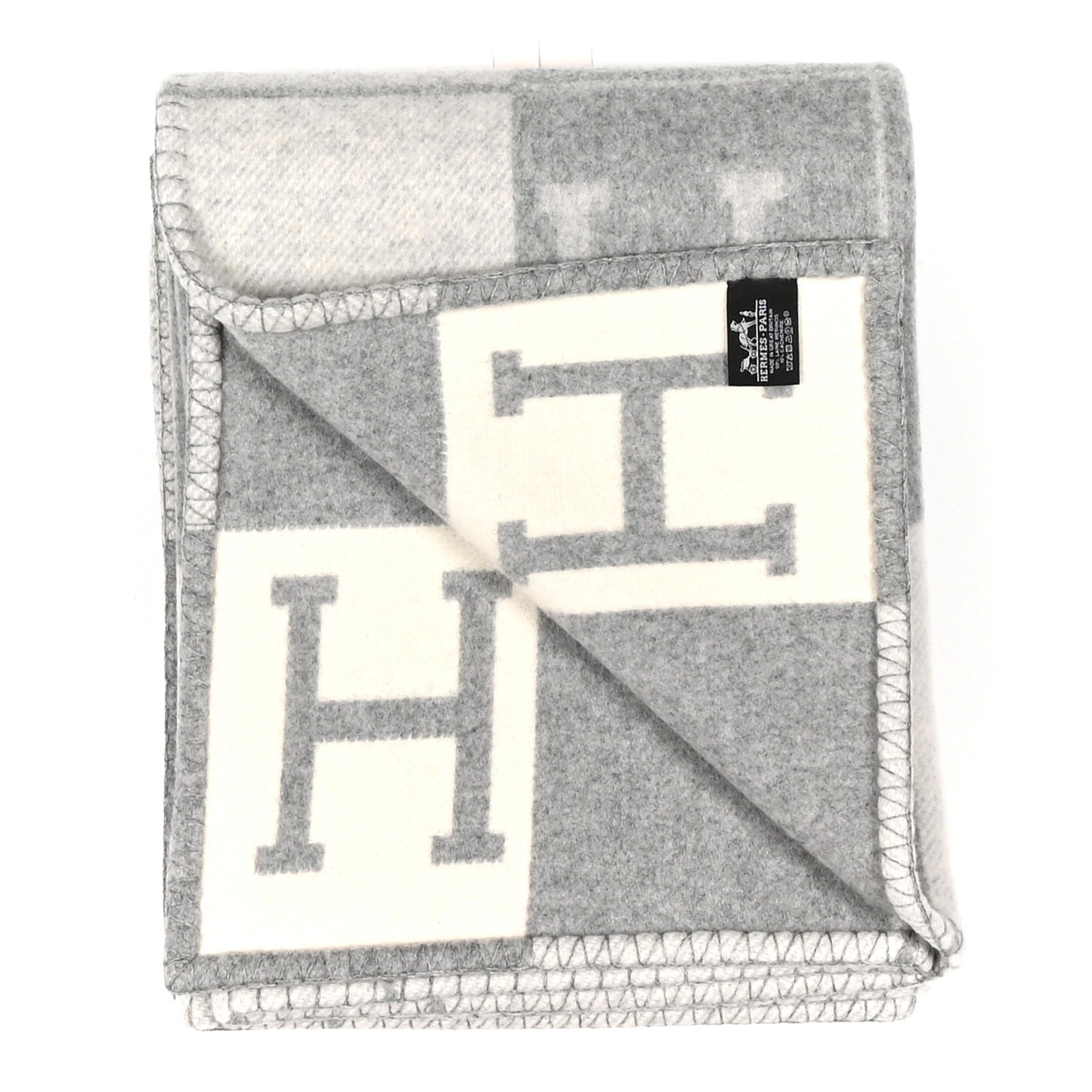 Wool Cashmere Avalon III Throw Blanket Ecru Gris Clair