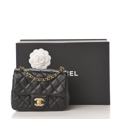 Chanel Lambskin Quilted Mini Pearl Crush Flap Black 12 of 12