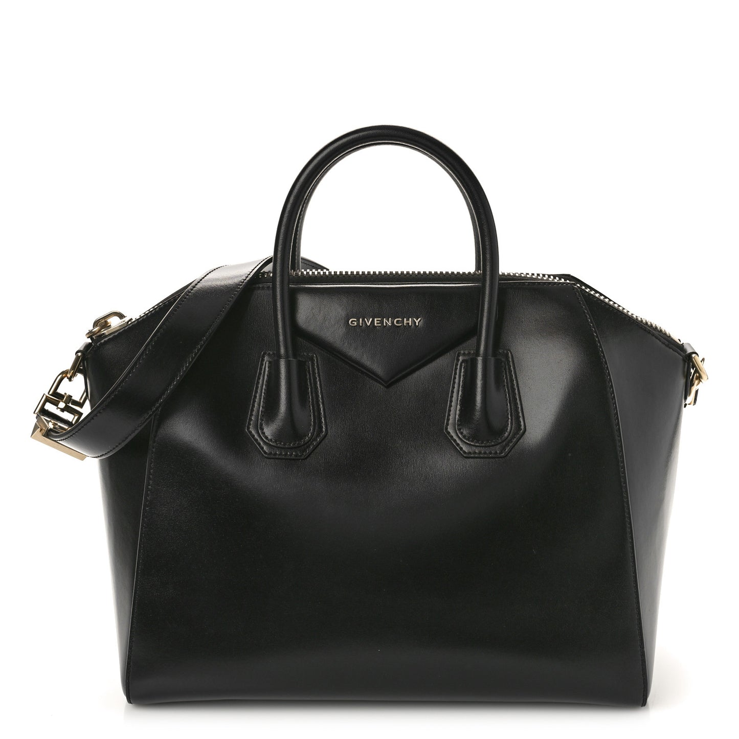 Shiny Lord Calfskin Medium Antigona Black