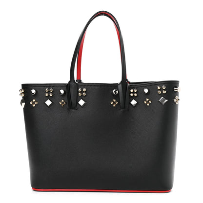 Christian Louboutin Calfskin Empire Spike Studded East West Cabata Tote Black 2 of 12