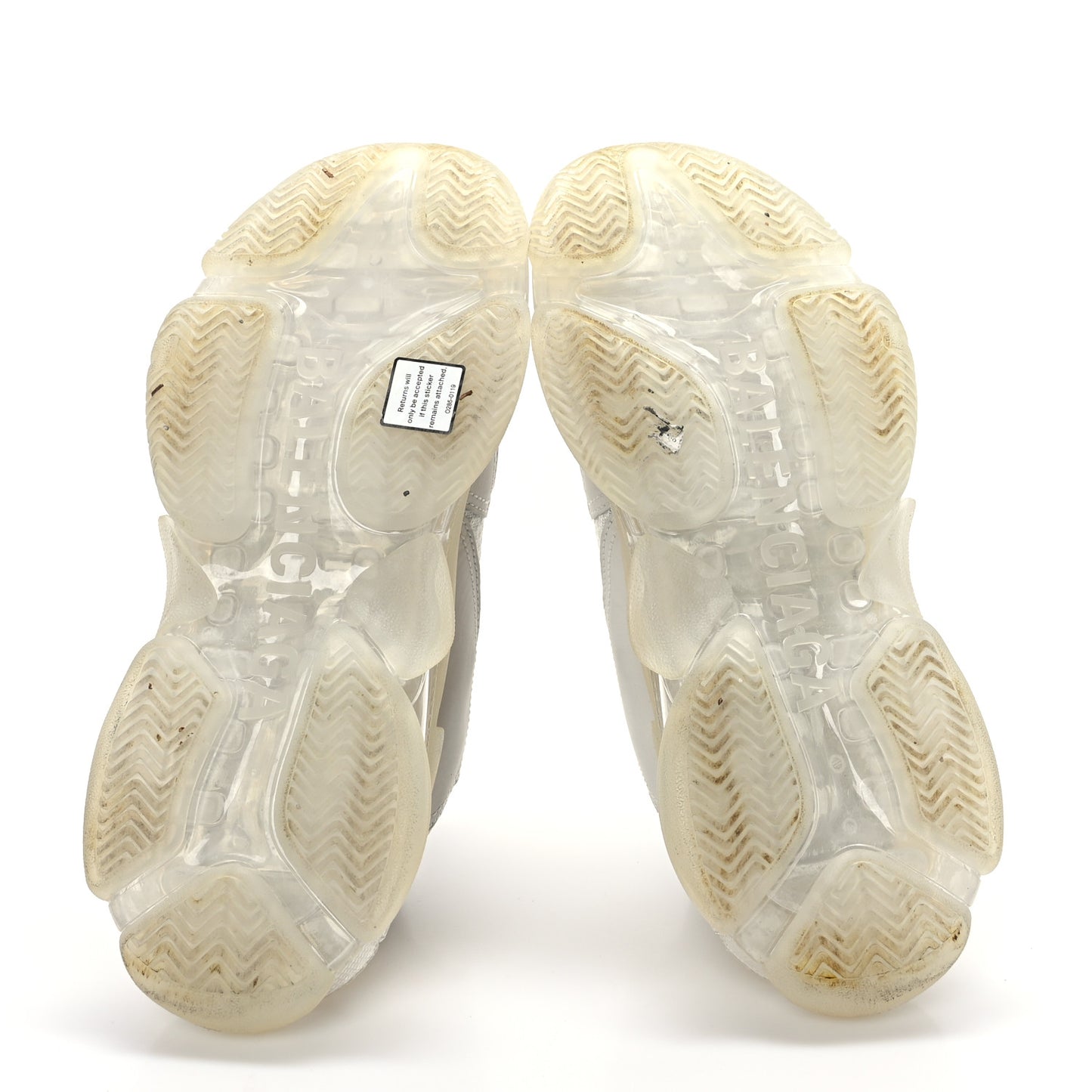 Fabric Mesh Clear Sole Womens Triple S Sneakers 40 White