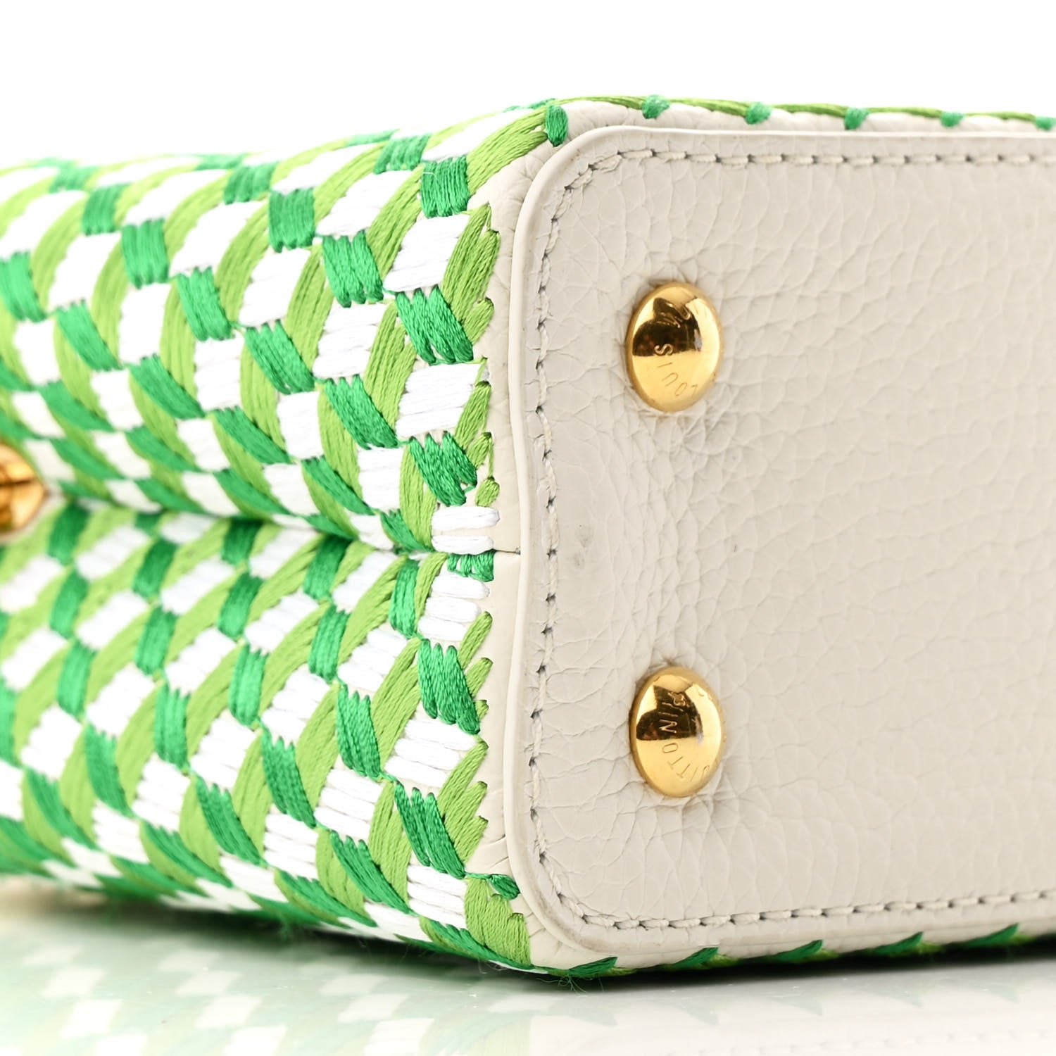 Louis Vuitton Taurillon Braided Capucines Mini Vert 9 of 10