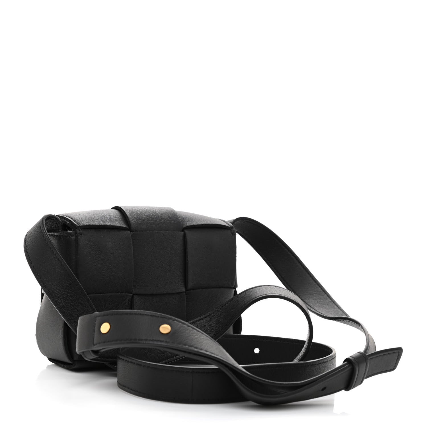Bottega Veneta Lambskin Maxi Intrecciato Extra Mini Cassette Crossbody Bag Black 3 of 8