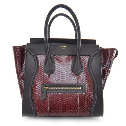 Celine Python Mini Luggage Burgundy 1 of 8