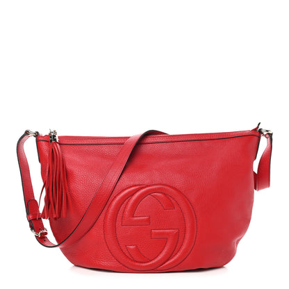 Gucci Pebbled Calfskin Medium Soho Hobo Red 1 of 10