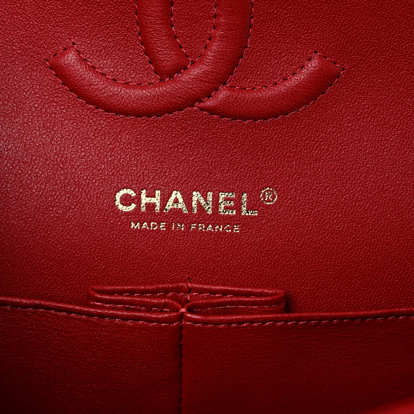 Caviar Quilted Medium Double Flap Red