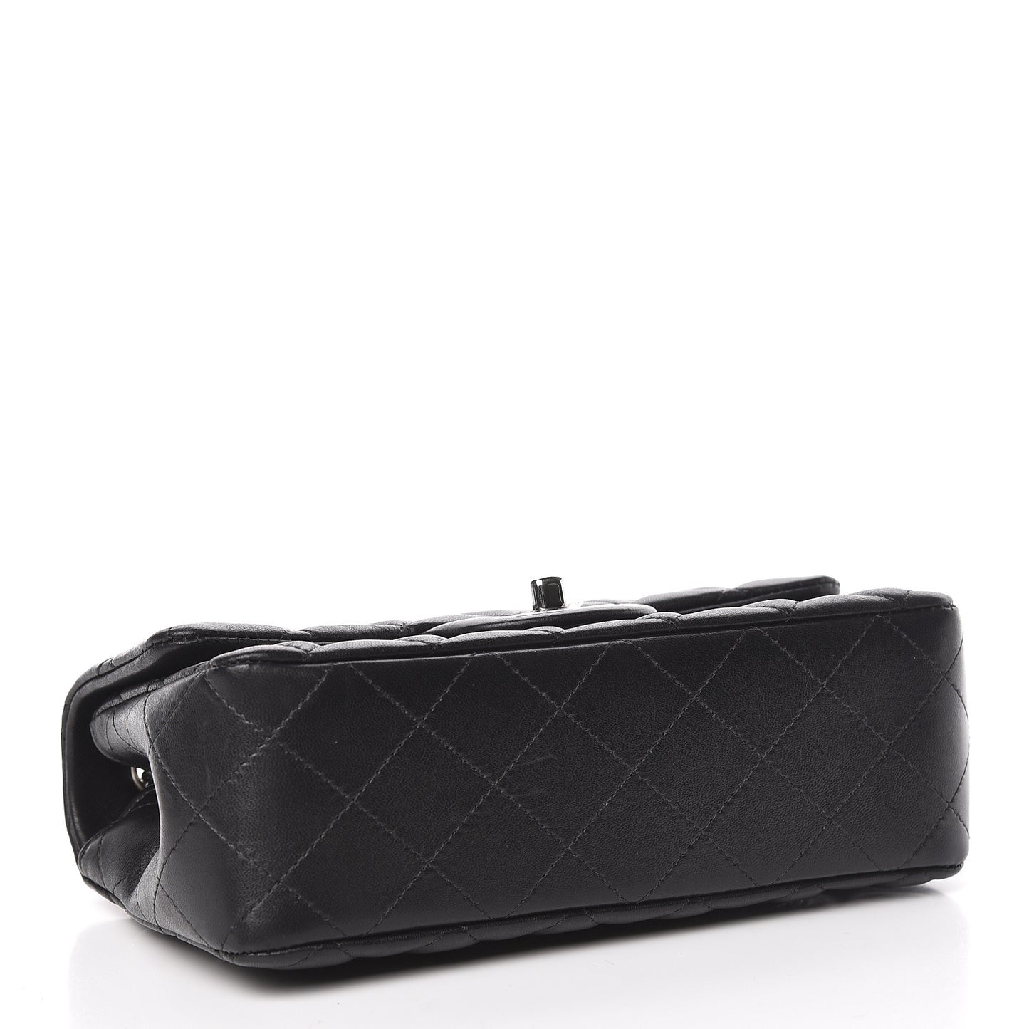 Lambskin Quilted Mini Rectangular Flap Black