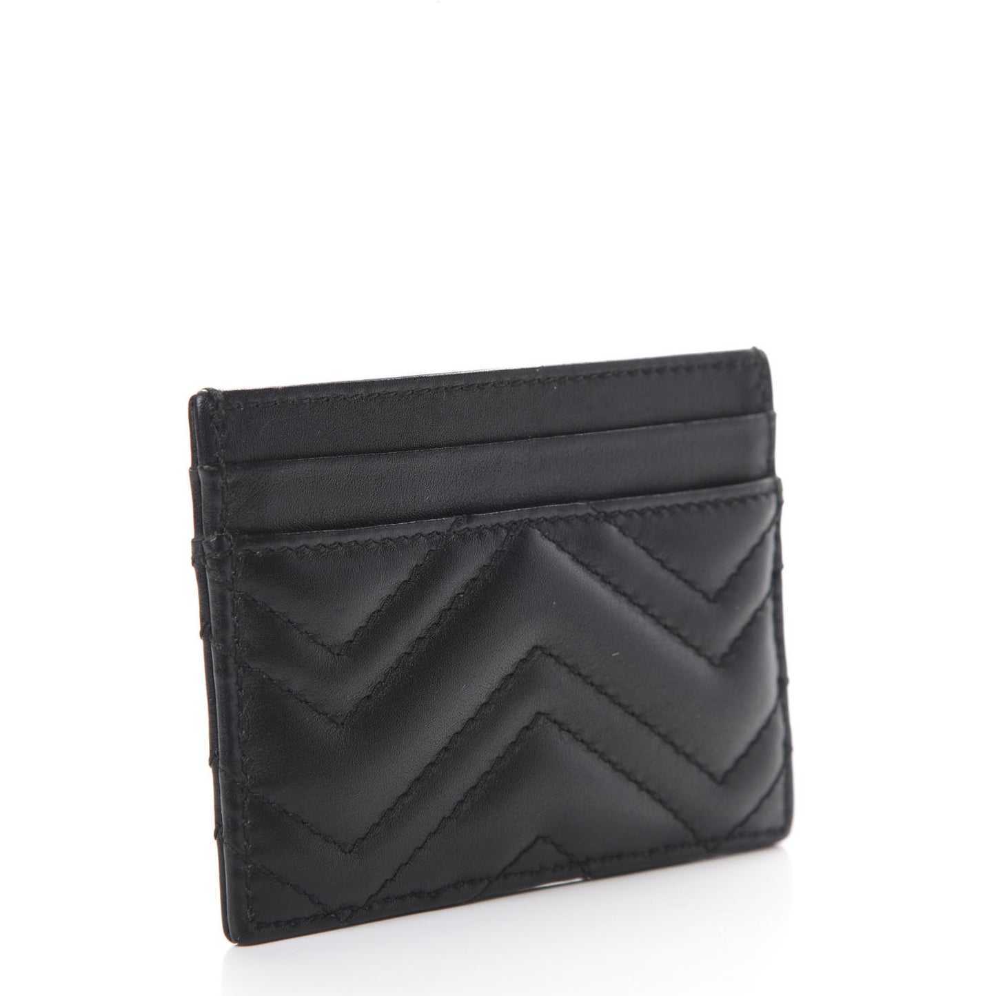 Calfskin Matelasse GG Marmont Card Holder Black