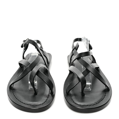 Saint Laurent Calfskin Nu Pieds Sandals 38 Black 2 of 11