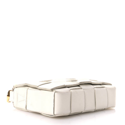 Bottega Veneta Grained Calfskin Maxi Intrecciato Cassette Crossbody Bag White 4 of 12