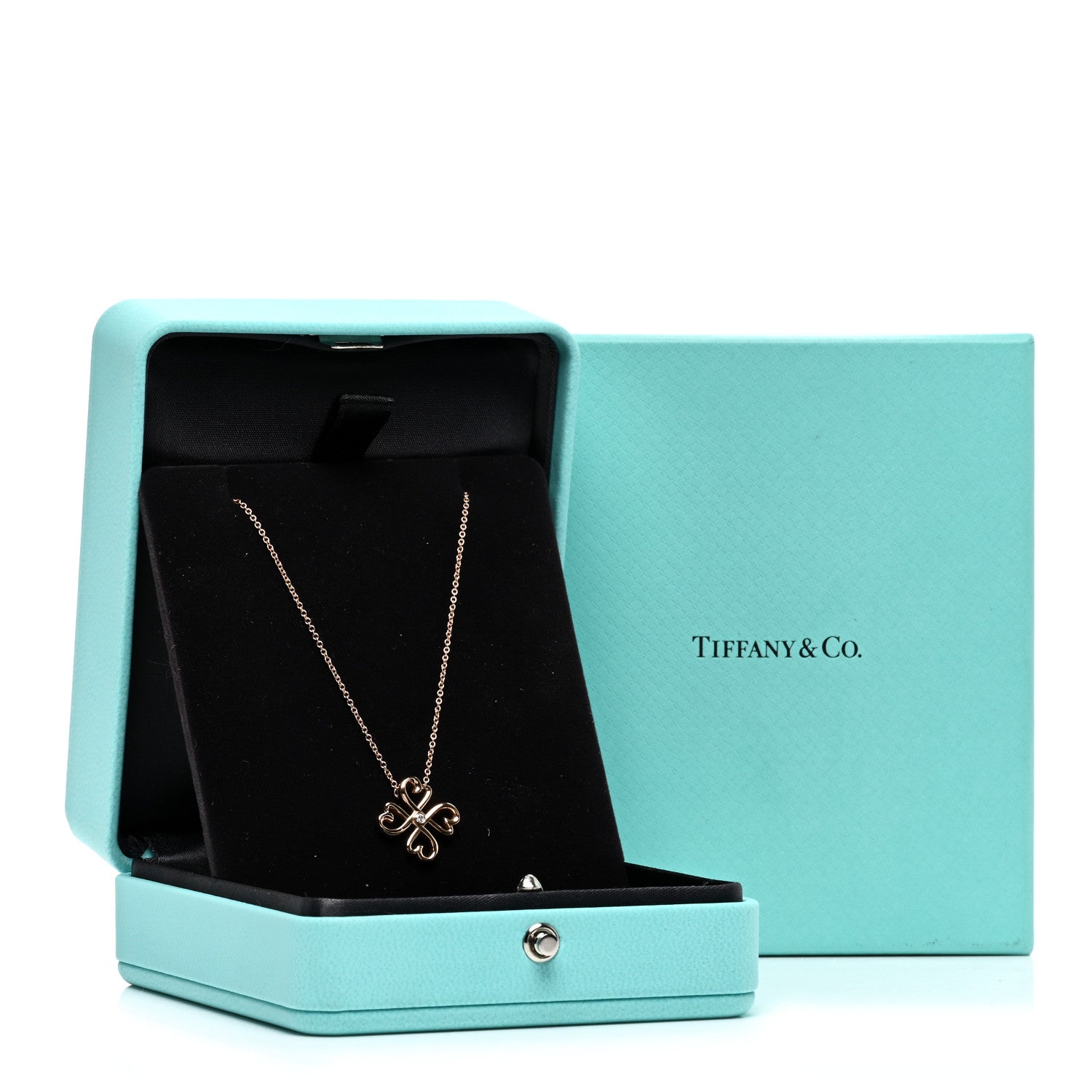 Tiffany 18K Rose Gold Diamond Paloma Picasso Loving Heart Pendant Necklace 5 of 5