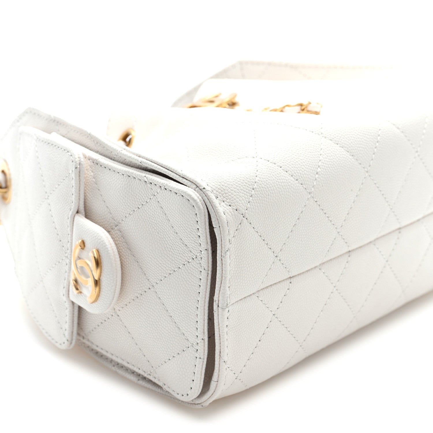 Chanel Caviar Quilted Mini Chanel 25 Handbag White 9 of 10