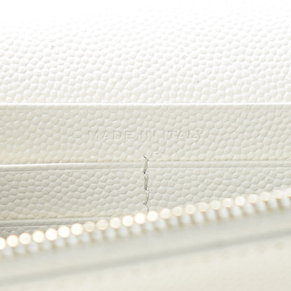 Saint Laurent Grain De Poudre Matelasse Chevron Monogram Chain Wallet Porcellana 6 of 11