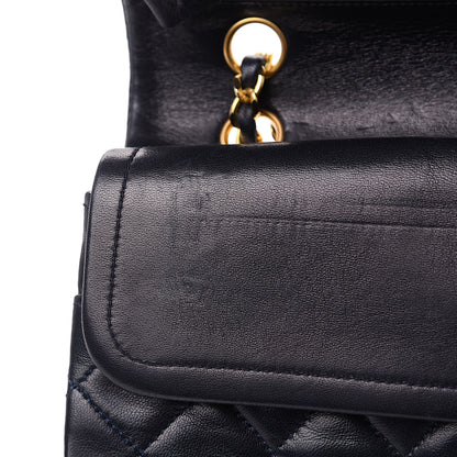 Chanel Lambskin Quilted Medium Double Flap Navy 17 of 17