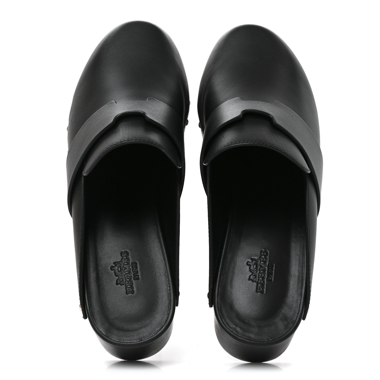 Hermes Calfskin Calya Mules 37 Black 5 of 8