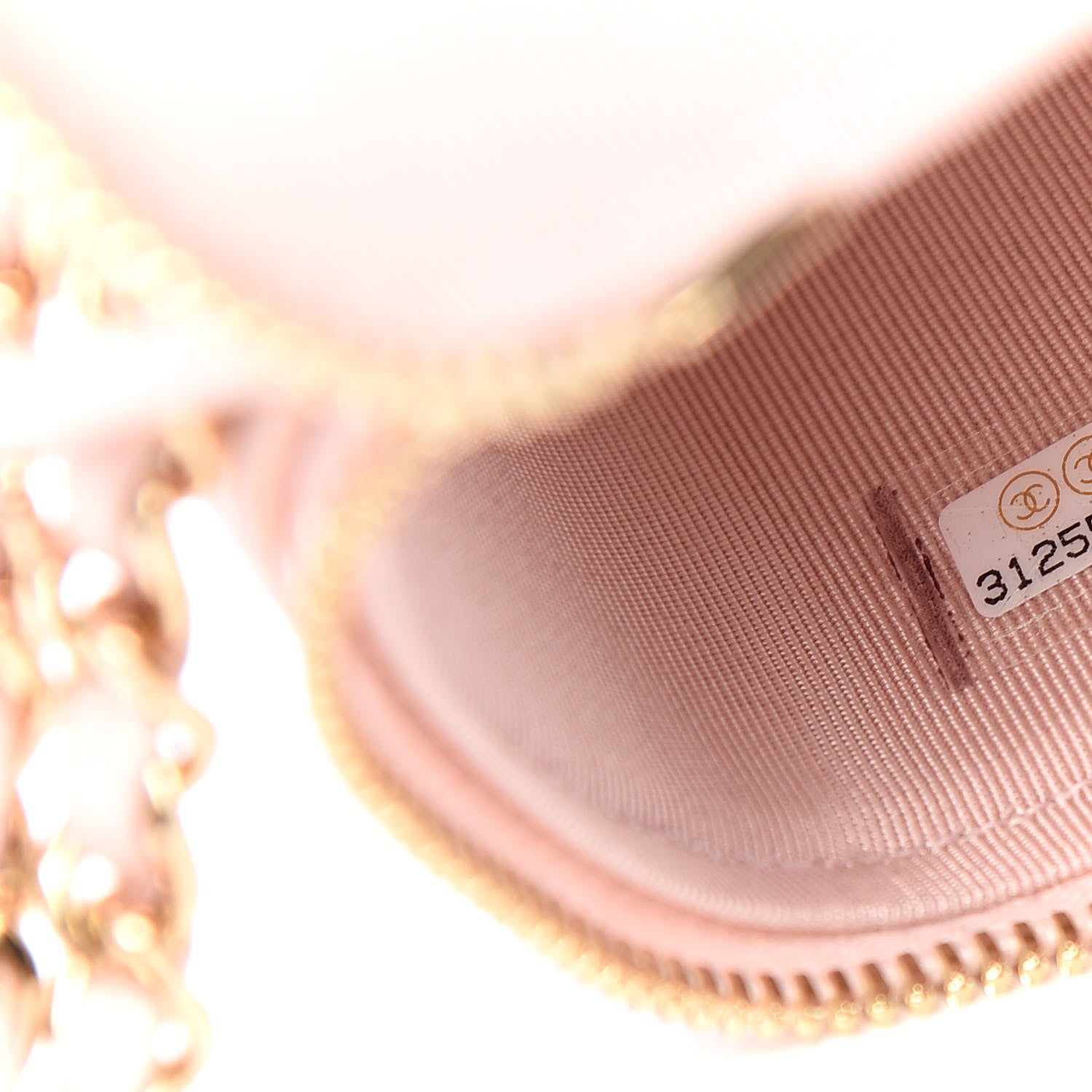 Chanel Iridescent Caviar Quilted Mini Pearl On Top Vanity Case With Chain Light Pink 7 of 8