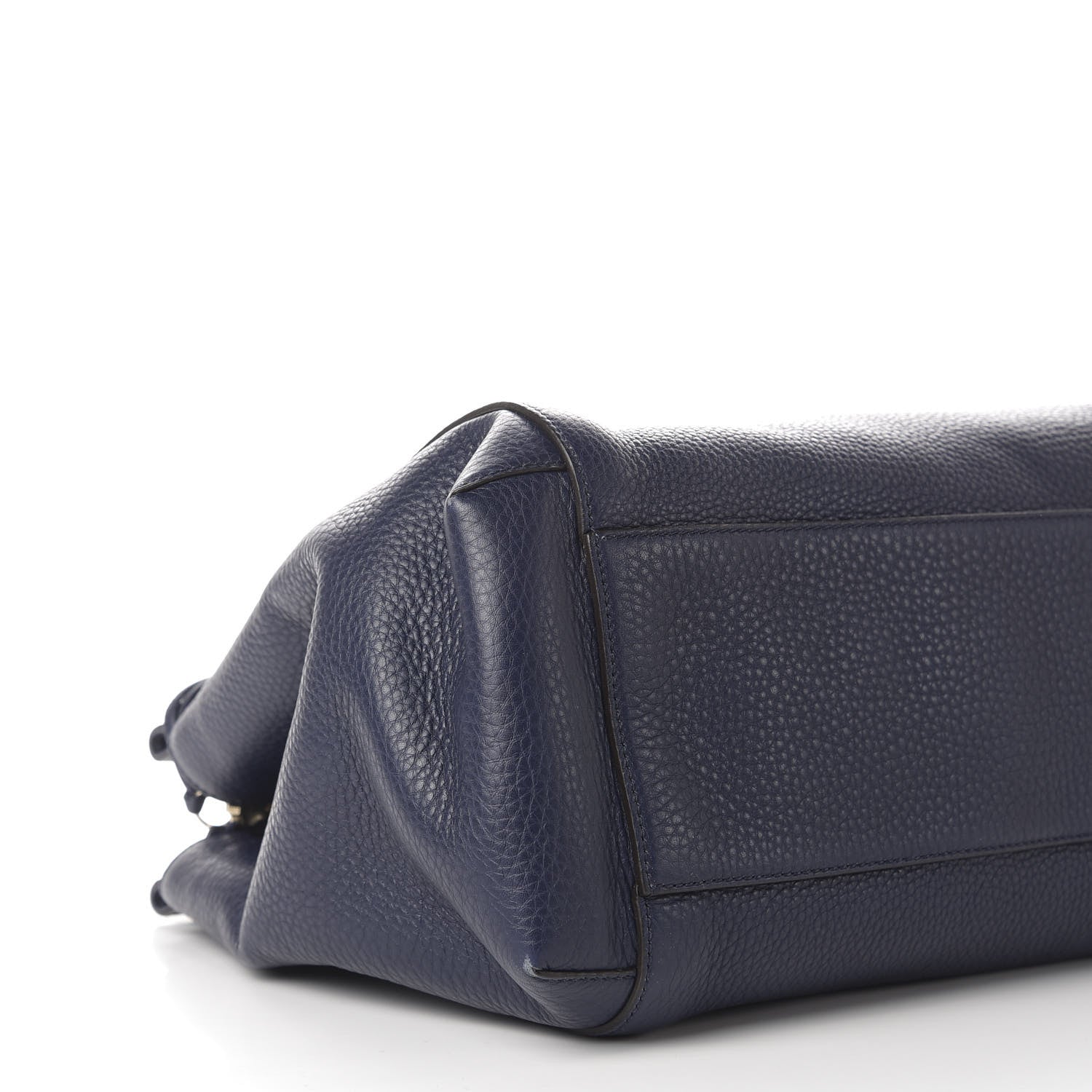 Gucci Pebbled Calfskin Large Lady Tassel Top Handle Bag Dark Blue 9 of 11