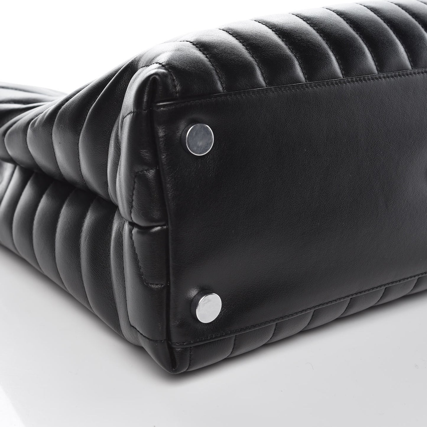 Calfskin Y Quilted Monogram Large Loulou Shopper Black