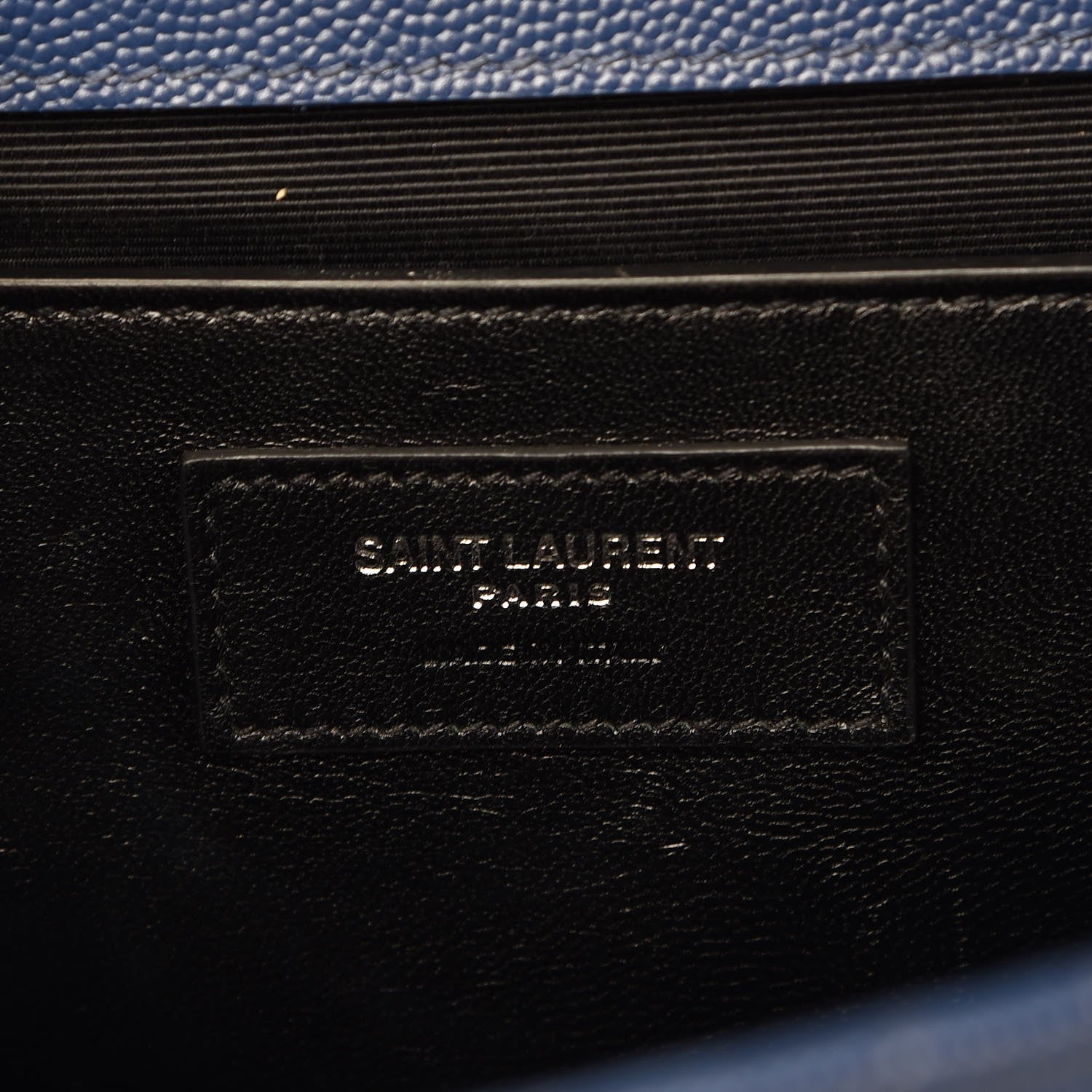 Saint Laurent Grain De Poudre Textured Mixed Matelasse Triquilt Medium Monogram Satchel Denim 7 of 9