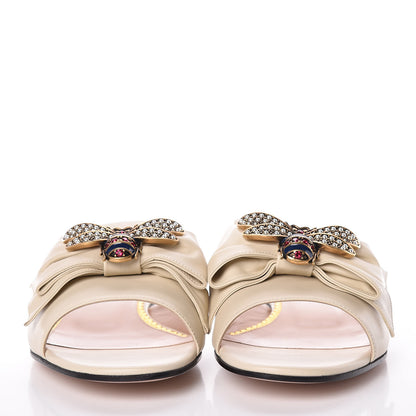Gucci Nappa Queen Margaret Flat Slide Sandals 41 Vintage White 2 of 8