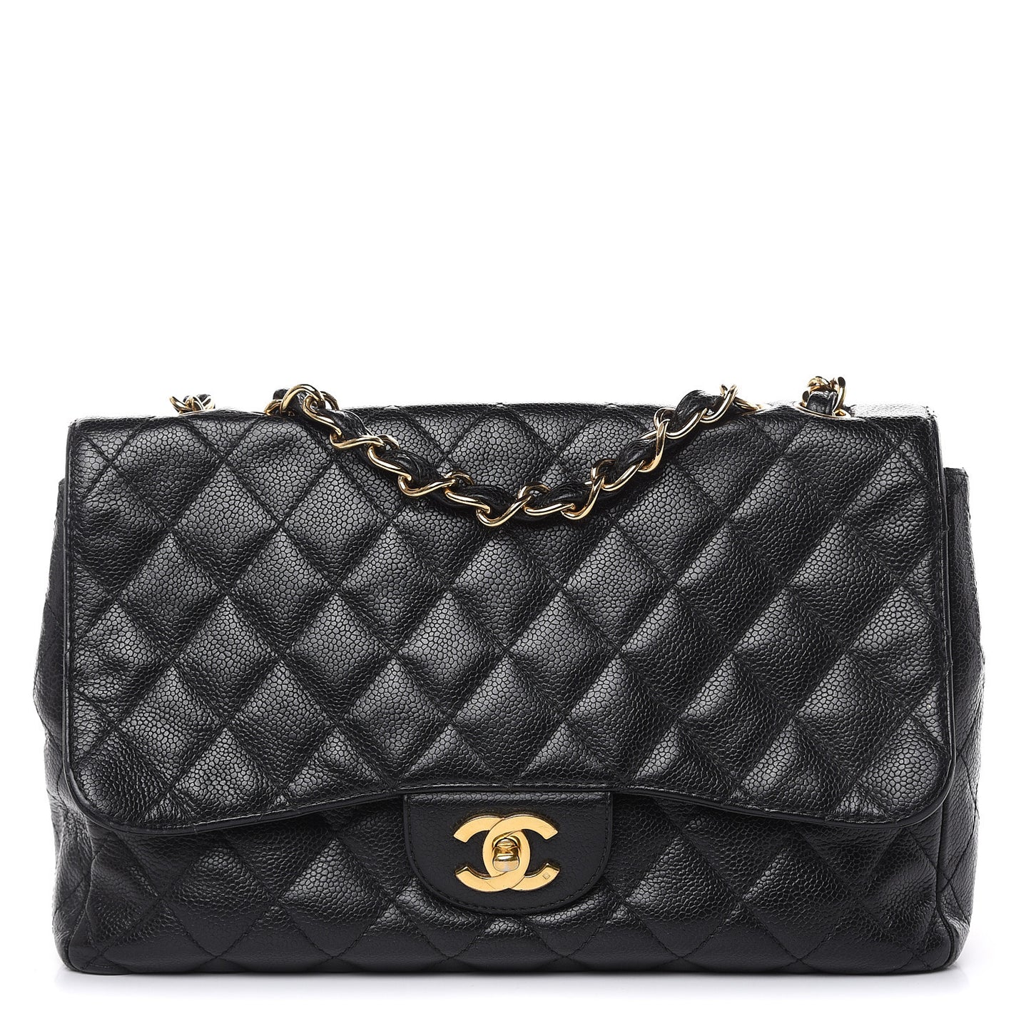 Caviar Quilted Jumbo Single Flap Black