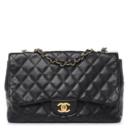 Chanel Caviar Quilted Jumbo Single Flap Black 1 of 18