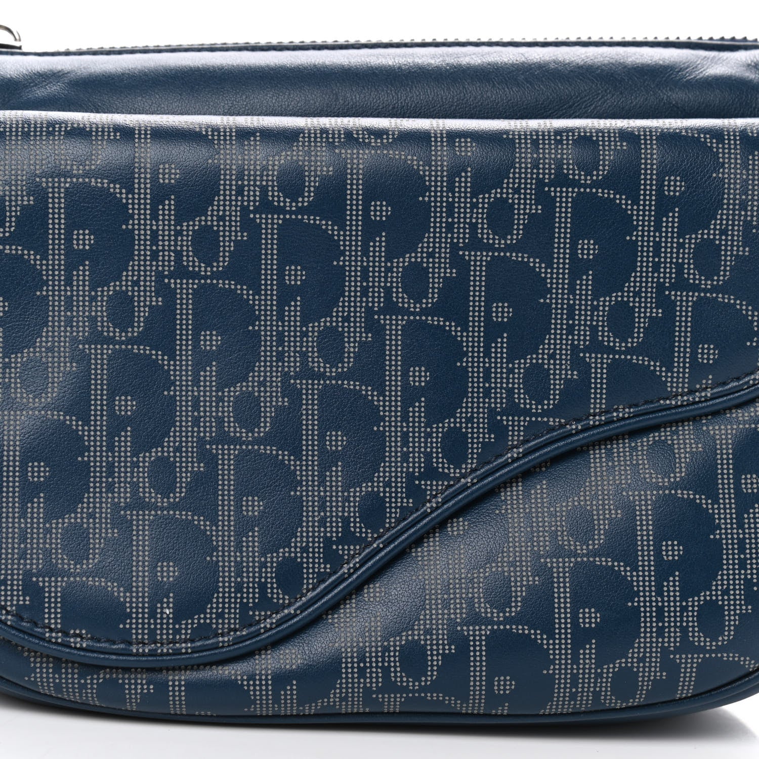 Christian Dior Galaxy Calfskin Oblique World Tour Saddle Belt Bag Navy Blue 10 of 13