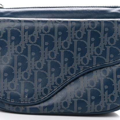 Christian Dior Galaxy Calfskin Oblique World Tour Saddle Belt Bag Navy Blue 10 of 13
