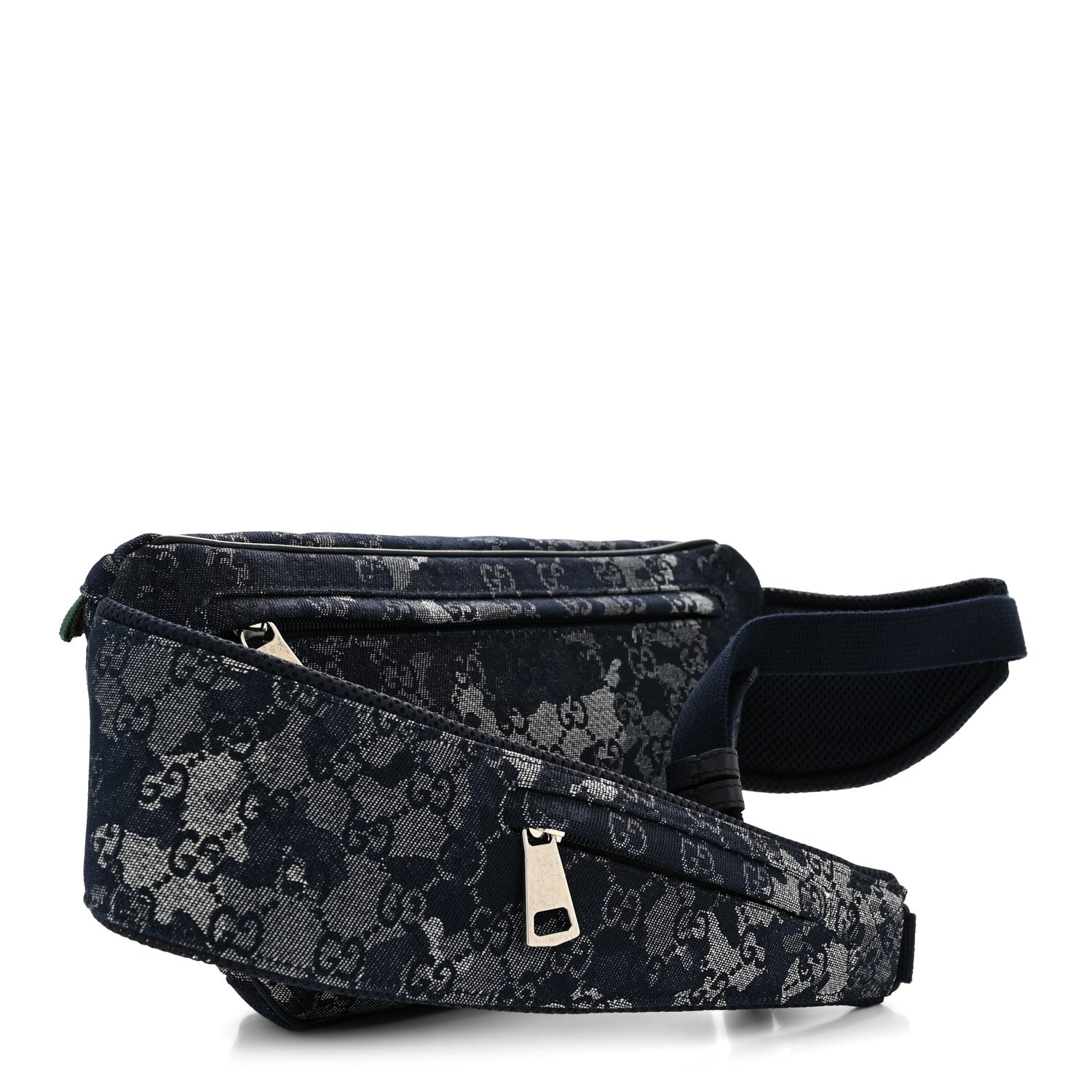 Gucci Denim Monogram Web Belt Bag Blue Multicolor 3 of 10