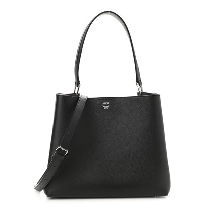 MCM Grained Calfskin Visetos Medium Sarah Hobo Black 1 of 11