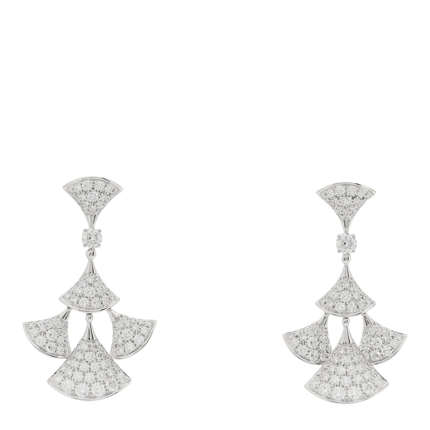 18K White Gold Diamond Divas' Dream Pave Drop Earrings