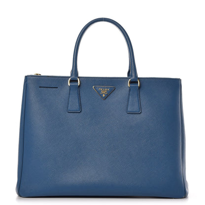 Prada Saffiano Large Galleria Double Zip Tote Cobalto 1 of 16