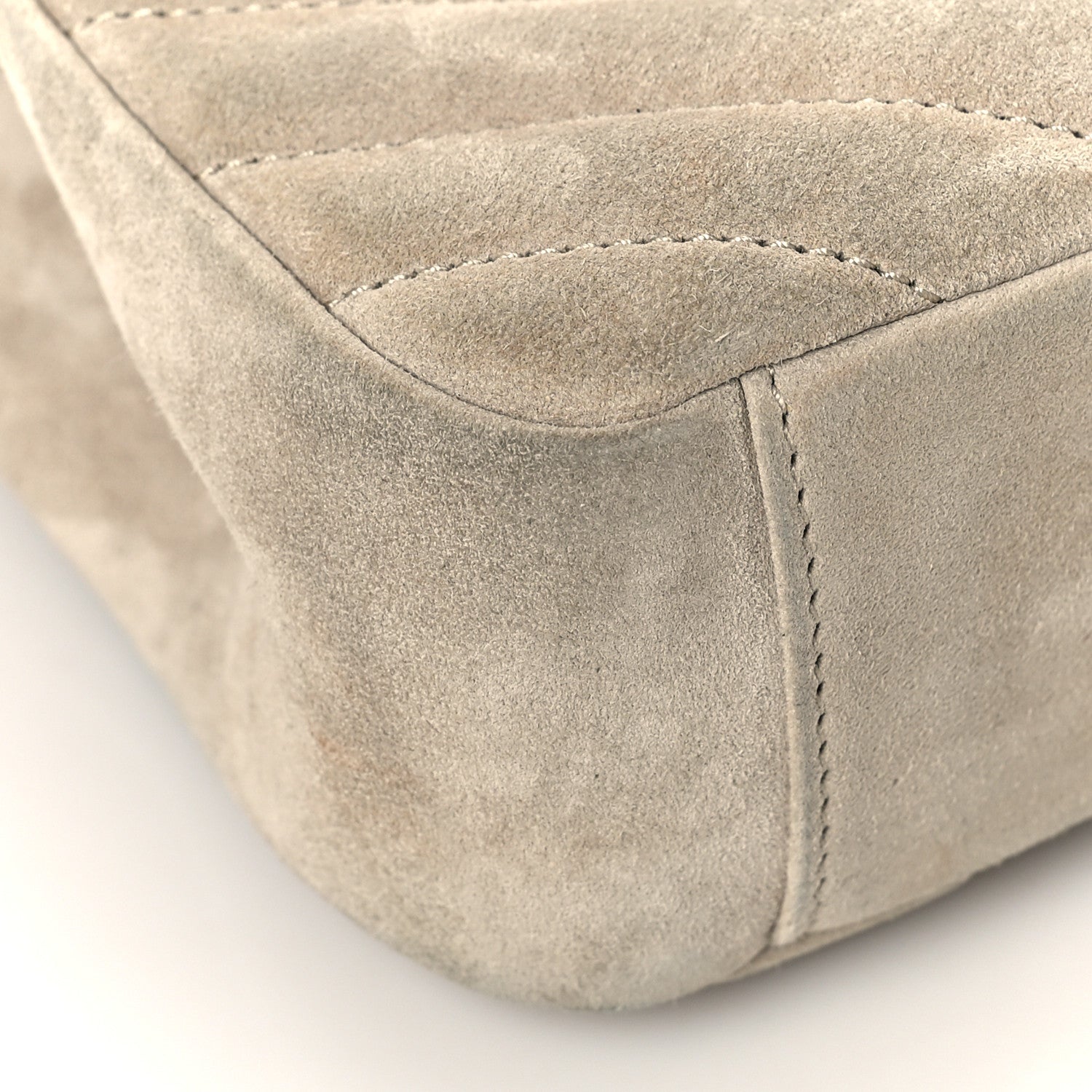 Saint Laurent Suede Matelasse Chevron Monogram Medium College Bag Crema Soft 6 of 10