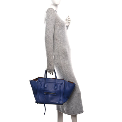 Celine Grained Calfskin Medium Phantom Luggage Indigo 2 of 9