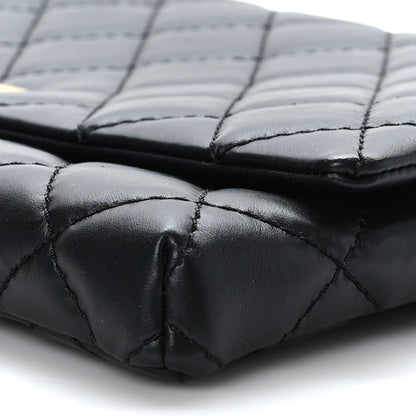 Chanel Aged Calfskin Quilted Reissue 2.55 Clutch Black 9 of 9