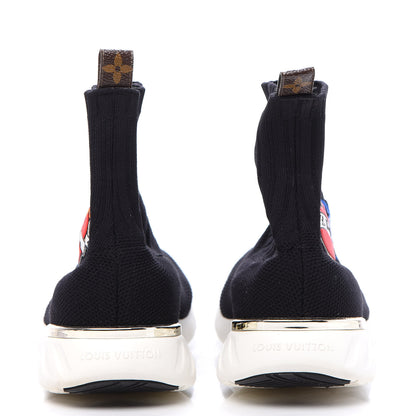 Louis Vuitton Stretch Fabric LV Black Heart Sock Sneaker 42 Black 4 of 10