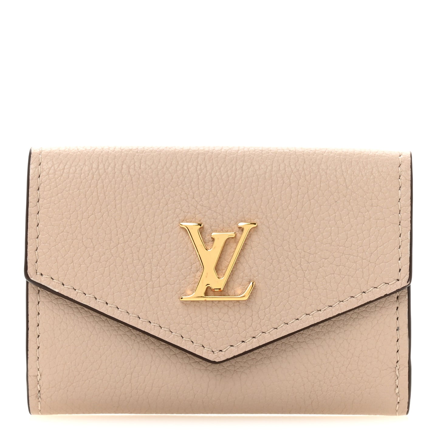 Calfskin Lockmini Wallet Greige