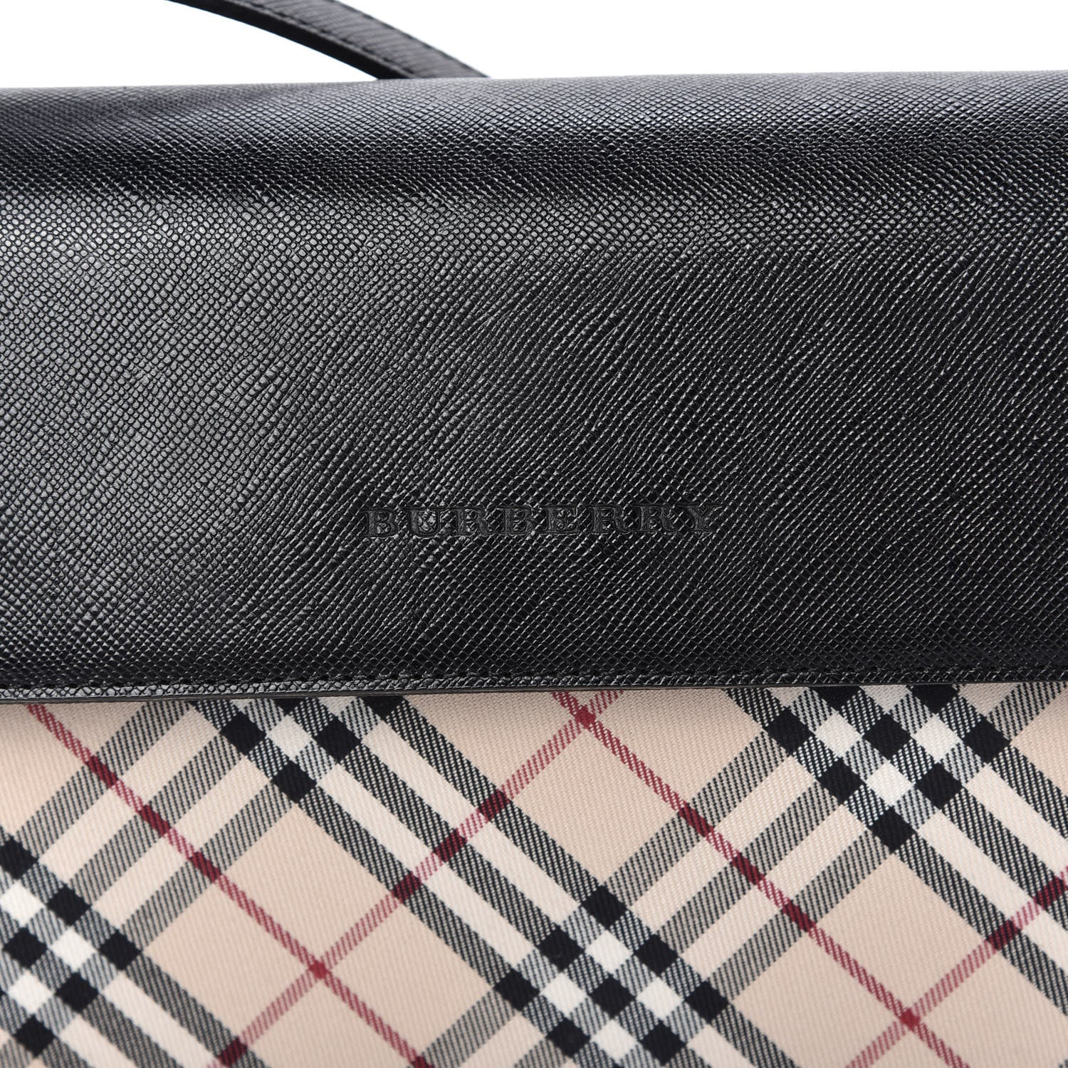 Burberry Calfskin Nova Check Shoulder Bag Black 9 of 9